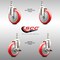 Service Caster 5 Inch 316SS Red Polyurethane Swivel 12mm Threaded Stem Caster Brake, 2PK SS316TS20S514-PPUB-RED-M1215-2-TLB-2 - alternate 1